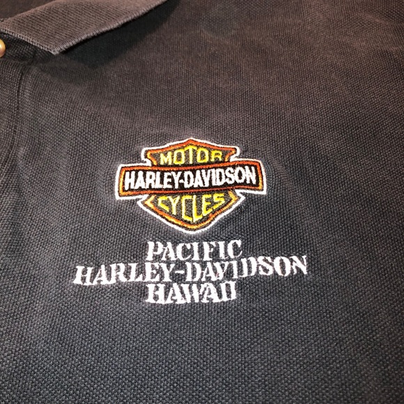 VINTAGE Harley Davidson Hawaii SS Polo Shirt Large - Picture 3 of 5